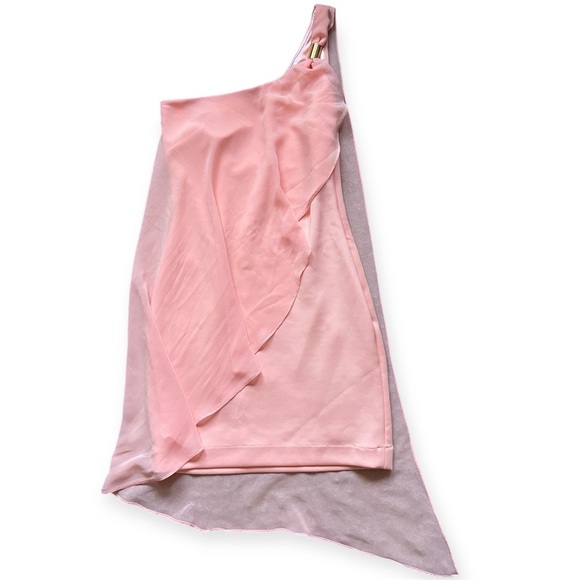 Bebe Pink One Shoulder Dress Women’s Size XXS